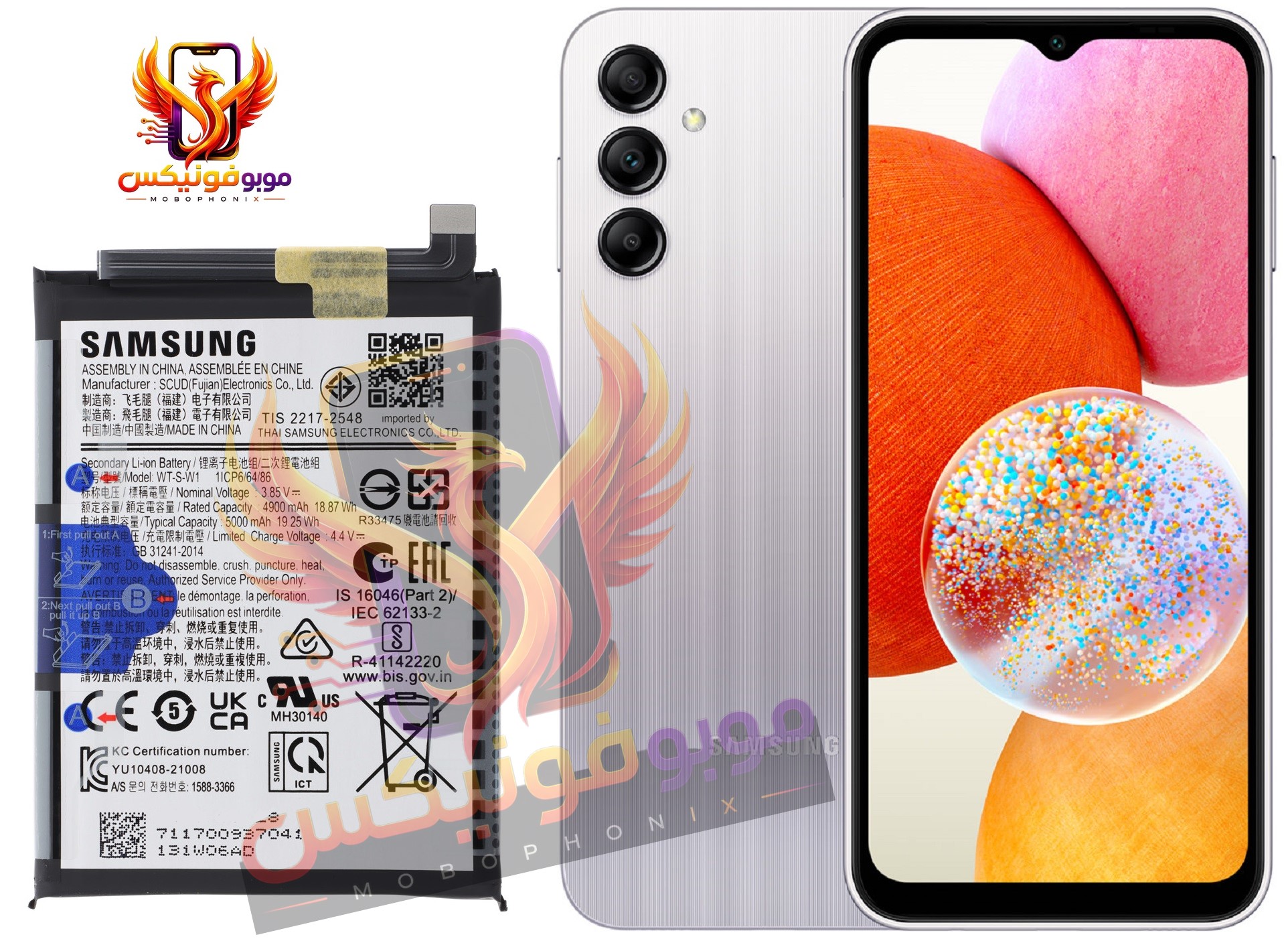باتری سامسونگ Samsung A14 5G اورجینال با گارانتی یکساله (حتی بادکردگی) ارسال سریع از موبوفونیکس